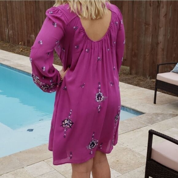 Free People Embroidered Long Sleeve Tunic Dress - Picture 2 of 7